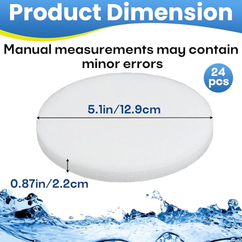 24-Pack Fine Filter Water Polishing Pad, Reliable, Efficient, and Quick-Cleaning Filter Cotton for Aquarium Maintenance