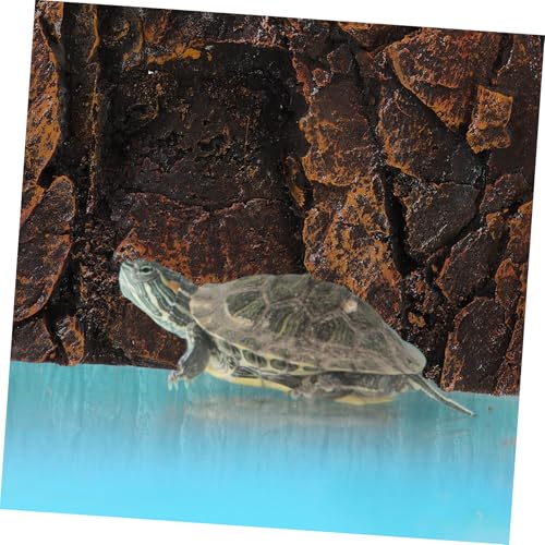 3D Textured Rock Background Board for Reptile and Aquarium Tanks Realistic PU Texture Habitat Decor Natural-Looking Terrarium Backdrop for Lizards Turtles Amphibians and Fish