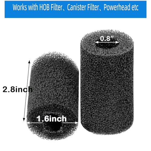 15 Pack Inlet Covers Pre-Filter Sponge for Aquarium Shrimp Turtle Betta Fry Fish Tank Filter 0.8” Intake, Replacement Foam Cover