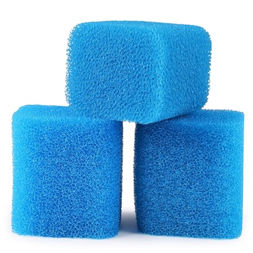 fishkeeper Replacement Filter Sponge for Aquariums (3 Pack), Washable and Reusable Biological Filter Sponge Media for Fish Tanks - size: Replacement Sponge 3PCS