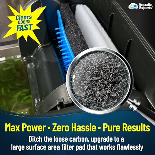 Aquarium Carbon Pad – Cut‑to‑Fit Carbon Infused Filter Pad Media for Crystal Clear Fish Tanks and Ponds, 3/8"–1/2" Thick (10.5 Inch Width, 36 Inch Long) - size: 36 Inch Long
