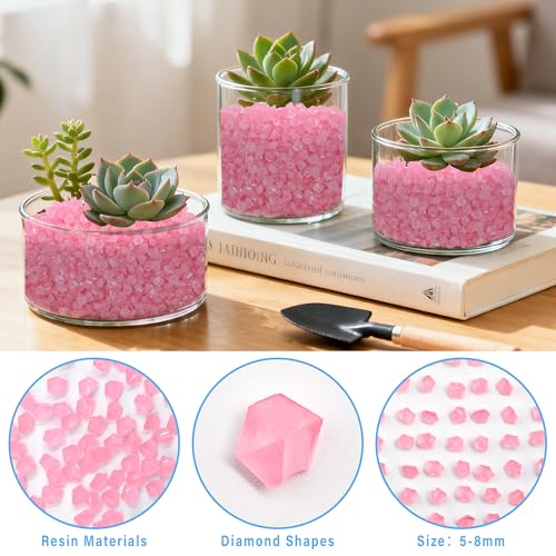 8000PCS Glowing Rocks for Garden Outdoor Glow in The Dark Decorative Rock for Fish Tank Luminous Stones for Driveway Walkway Aquarium Fish Tank(Pink),5-8mm - size: 8000, style: Pink