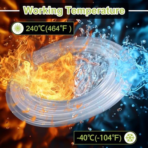 METALLIXITY Silicon Tubing(3/4" ID x 1" OD x 6.6Ft), Pure Silicone Hoses High Temp - for Printer, Hot Water Dispenser, Engine, Brewing, Fish Tank Air Pump, Pump Transfer, Clear - size: 6.6 Feet, style: 3/4" ID x 1" OD