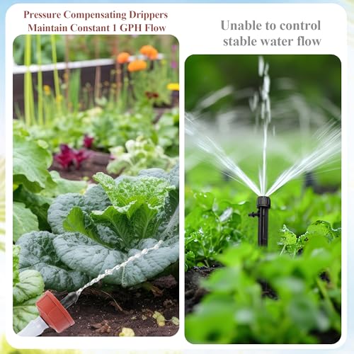 30Pcs 1 GPH Pressure Compensating Irrigation Spot Drippers,Constant Flow Barb Outlet Watering Dripper Emitters Heads Parts for 1/4 Inch Watering Tubing Line for Garden Pots Plant Irrigation Systems - color: 1 GPH 30PCS