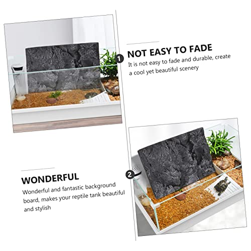 Mikikit 3D Reptile Tank Background Board Pu Material Turtle Habitat Decoration 17.7X11.8 Inch Aquarium Terrarium Wall Display