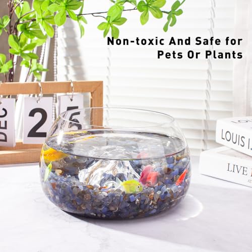 0.5 Lb/230g Blue Agate Crushed Stone Tumbled Chips Bulk, Natural Polished Aquarium Gravel Rocks Crystals Stones Decorative Fish Tank Pebbles Vase Filler - 5-7mm - color: Blue Agate, size: 0.5 LB