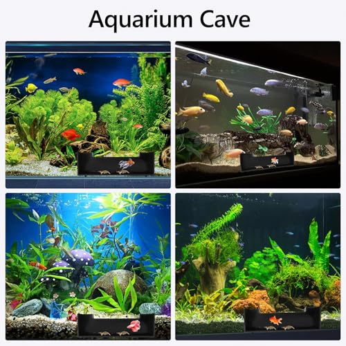 CPLIKE Shrimp Cave Aquarium Tunnel, Aquarium Decor Habitat Decoration, Black Plastic, Modern, Corydora Catfish, Kuhli Loach, Clown Cory Shrimp, Fish, 0.5"D x 2.5"W x 1.5"H - color: Underground Tunnel Black