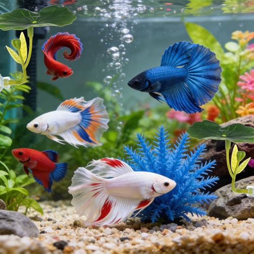 3 Pcs Betta Fish Hammock, Betta Leaf Hammock for Bettas Fish with Suction Cup, Safe Resting Spot for Fishes Tank