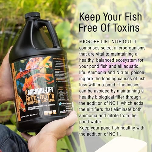 MICROBE-LIFT Nite-Out II Water Cleaner for Outdoor Ponds and Water Gardens, Rapid Ammonia and Nitrite Reduction (32 Ounces) - size: 32 Ounces