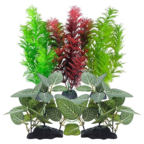 Silk Aquarium Plants, Artificial Fake Aquarium Plants Small Betta Fish Tank Plants Plastic Realistic Decorations Set 5PCS (Style B) - size: Style B