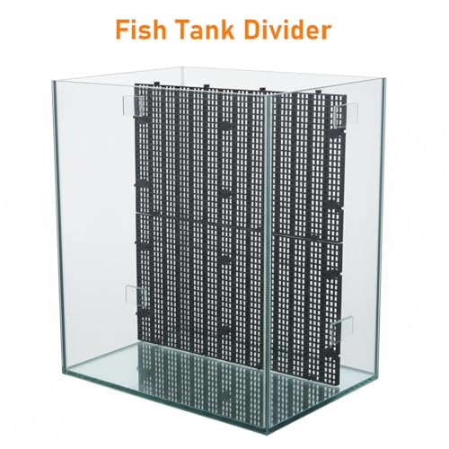 10Pcs Plastic Aquarium Grid Egg Crate with Brackets, Fish Tank Divider Panel for Bottom Filtration, Tank Separation and DIY Aquascaping