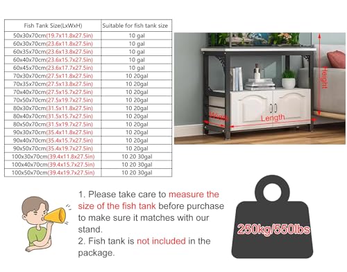 10 20 30 Gallon Fish Tank Stand Holder Modern Aquarium Stands Breeder Tank Stand Rack Reptile Tank Stand Holder（#7-50x30x70cm） - color: #7, size: (LxWxH)50x30x70cm