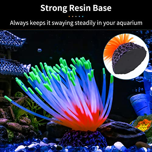 Uniclife Aquarium Imitative Green Sea Urchin Ball Artificial Silicone Ornament with Glowing Effect for Fish Tank Landscape Decoration - color: Green Sea Urchin