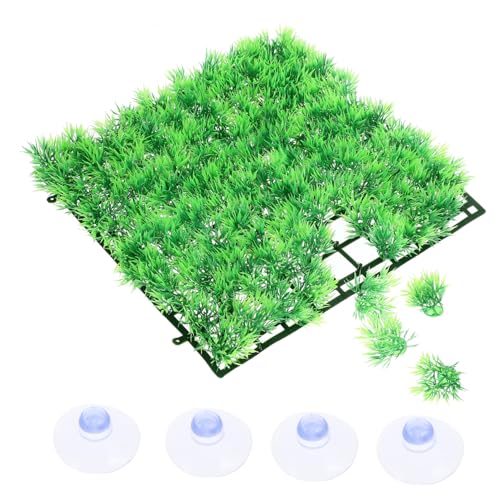 Gentle Simulated Grass Mat for Aquariums Durable Safe Plastic Fish Tank Cushion with Thickened Base Realistic Decor for Fish Hiding and Landscape Enhancement Suction Cups