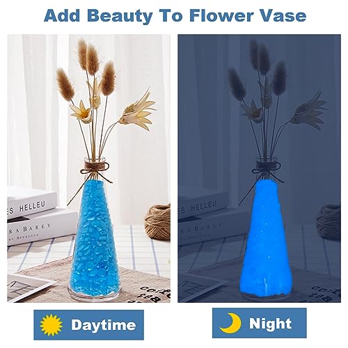 1000PCS Luminous Stone Glow Stones Glow in The Dark Rocks Outdoor for Walkway Backyard Pathway Lawn Aquarium Potted Plant Flower Decor,Blue - size: 1000, style: Blue