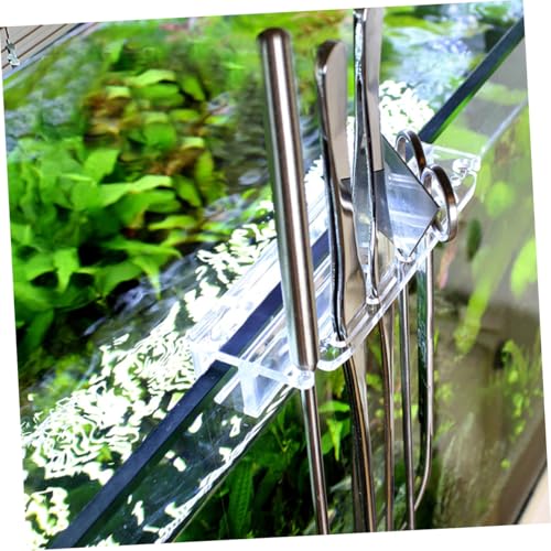 VANZACK Acrylic Aquatic Plant Tool Storage Rack for Aquarium Maintenance Compact Design with High Transparency Holds Scissors Tweezers Scrapers and Spatulas