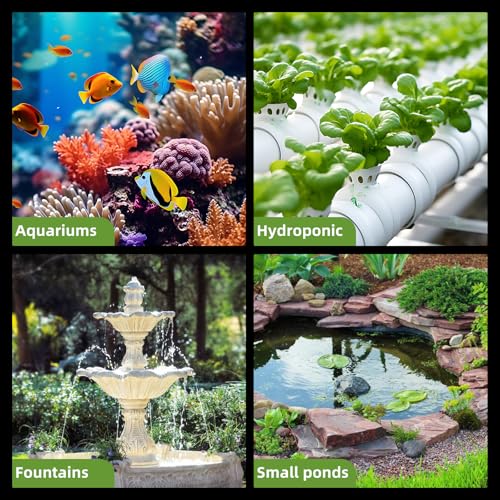 FREESEA Fountain Submersible Water Pump: 330 GPH 25W Small Sump Pump for Outdoor Pond Hydroponic Statuary Waterfall Aquarium Fish Tank
