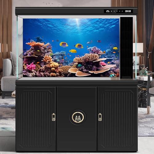 Underwater Coral Reef Haven Aquarium Background Under The Sea Colorful Tropical Fish Terrarium Background Deep Ocean Gorgeous Coral Reefs Marine Life Fish Tank Backdrop Wallpaper Poster 24x12in - color: Tropical Blue, size: 24(W)x12(H)in