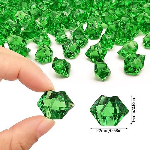 Green Vase Fillers for Home Decor, Vase Decor Filler, 150 pcs Reusable Fake ice Cubes for Photography Accessories Props Decoration for Wedding, St Patricks Day Vase Filler - color: Dark Green-16*22mm-150pcs