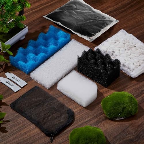 38 Pcs Aquarium Filter Media Kit Compatible with Fluval 306/307, Canister Maintenance Replacement Including 24 Foam Pad, 2 500g Ceramic Rings, 4 Filter Bags, 6 Activated Carbon, 2 Grease