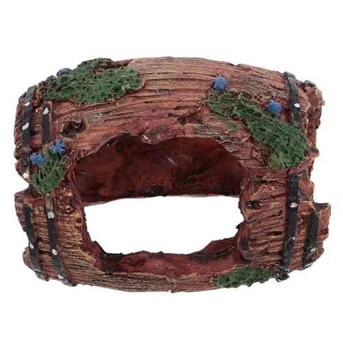 LALAFINA Aquarium Shrimp Hideout Broken Barrel Fish Tank Ornament Resin Aquarium Decoration Landscape Hideaway Shelter for Betta and Aquatic Pets