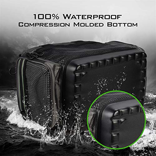 KastKing Fishing Gear & Tackle Bags - Saltwater Resistant Fishing Bags - Fishing Tackle Storage Bags - color: A2: Medium-Hoss(Without Trays, 15"x11"x10.25")-Blackout