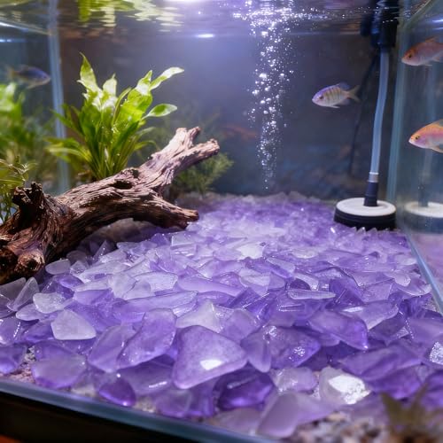 Keedolla Tumbled Sea Glass for Crafts - 10 OZ Flat Frosted Seaglass Pieces for DIY Art Crafts, Vase Filler, Beach Weddings, Aquarium and Home Decor - Lavender - color: Lavender, size: 10 OZ / 0.63 LB