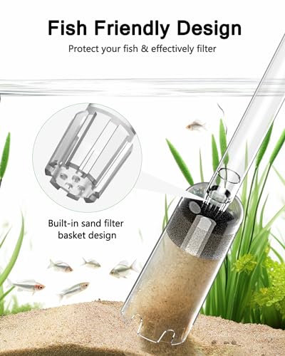 AQQA Aquarium Gravel Cleaner, 4-in-1 Upgrade Suction Power Manual Fish Tank Gravel Vacuum Cleaner Tools for Aquarium Water Changer with Water Flow Adjustment Use for Fish Tank Cleaning Gravel Sand - size: 4-in-1 Aquarium Gravel Cleaner