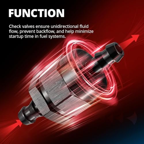 EVIL ENERGY 3/8" Check Valve, One Way Non-Return Valve Fitting Aluminum Black - size: 3/8