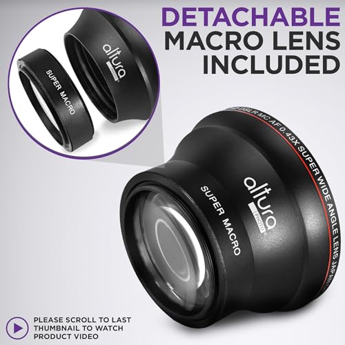 Altura Photo 58MM 0.43x HD Wide Angle Lens with Macro - Attaches to 58MM Filter Thread (Not Camera Body) - DSLR Accessories for Canon Rebel T7, T7i, T8i, T6i, T6s, T6, SL2, SL3, EOS 70D, 77D, 80D, 90D - size: 58MM