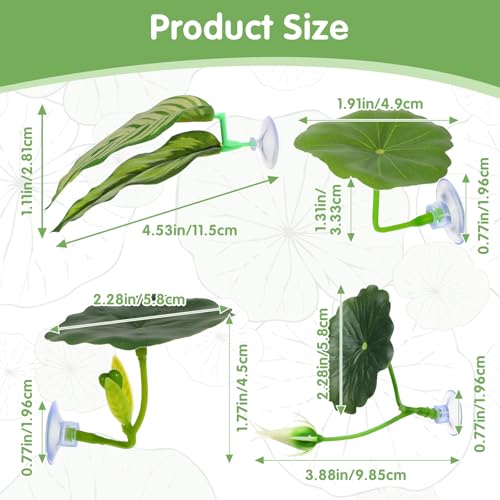 4 Pack Betta Fish Hammock Plant Leaf Pad, Improves Betta Health by Simulating The Natural Habitat, Fish Spawning Grounds Breeding Resting Bed, Fishes Tank Accessories Aquarium Décor