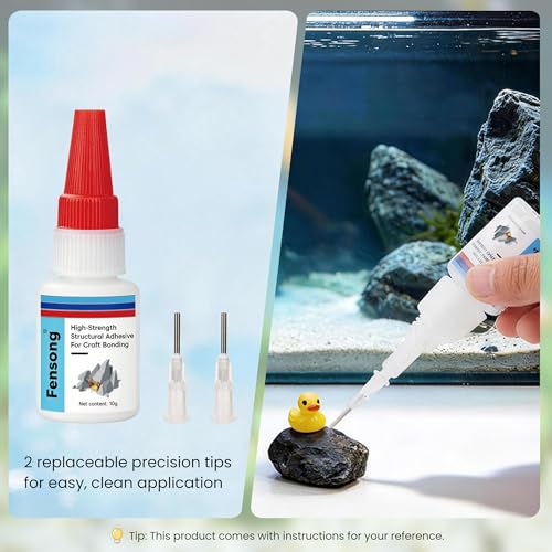 Aquarium Glue Kit – Underwater Gel & Skeleton Gel, Safe for Fish & Plants, Includes Tweezer, Precision Nozzles & Spray Tips, Perfect for Aquascaping & Hardscape