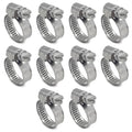 10 Pack SAE Size 6 Stainless Steel Hose Clamps, German Style Embossed Worm Gear Clamp, Adjustable 1/2 to 7/8 inch (12-22mm) for Garden Water Hose Pipe - size: 1/2 to 7/8 inch (10 Pack)