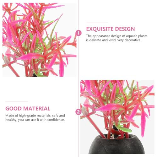 Healifty 20pcs Aquarium Decor Artificial Plastic Plants Betta Fish Tank Accessories Aquatic Grass Fish Tank Decorations for Small Aquariums