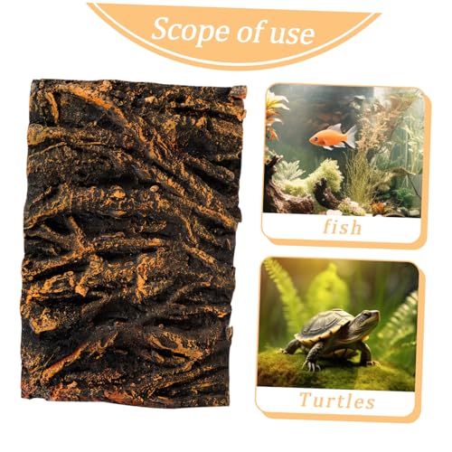 POPETPOP Terrarium Cling Background Reptile Wall Decor 3D Fish Tank Background Tree Root Board for Aquarium