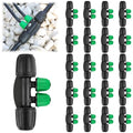 Kalolary 20PCS Locked Barbed Tee Connectors, 5/16" to 1/4" Drip Irrigation Fittings Kit 8/12mm to 4/7mm Tube Lock Female Connector 4-Way Barbed Lock Irrigation Parts for Watering System (Black Green) - color: Black Green 5/16" to 1/4" 4-Way