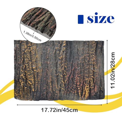 PINVNBY Reptile Terrarium Cork Background,17.72x11.02 Inches 3D Bearded Dragon Tank Backgrounds Wall Reptile Stereo Backdrop Amphibian Habitat Climbing Board Decoration for Lizard Gecko Reptile Turtle - color: 【CORK】