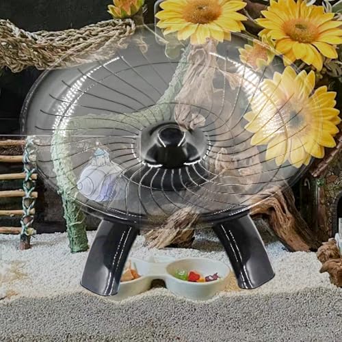 Hermit Crabs Wheel Toy, Hamster Running Wheel Toys, Small Animals Cage Accessory, Tank Accessory, Suitable for Hermit Crab Hamster - color: Black, size: Large