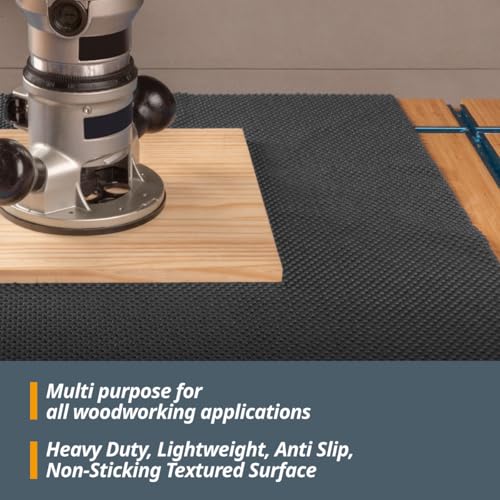 POWERTEC Non Slip Mat Anti Slip Mat, Heavy Duty Grip Mats, 24" x 48" Non Slip Pad Tool Mats for Workshop, Cabinet, Workbench Pad, Nonslip Drawer Shelf Liner, Woodworking Router - 2PK, 71014-P2 - style: 2PK Non Slip Mat