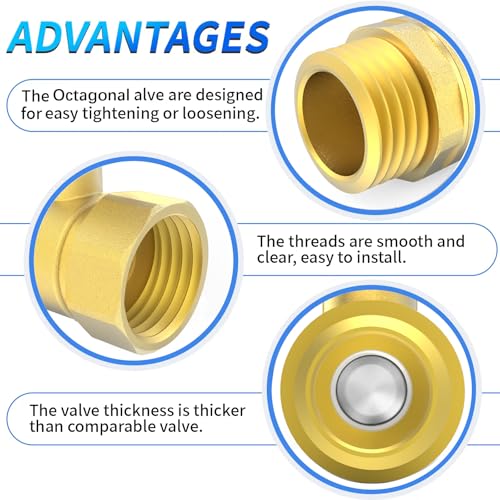 ChillWaves Brass Ball Valve, Air Compressor Ball Valve Shut Off Switch 1/2" NPT Male x 1/2" NPT Female Thread Pipe Fitting(4-PACK) - size: 1/2" MNPT x 1/2" FNPT, style: PACK OF 4
