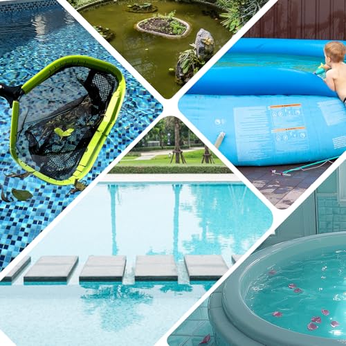 Pool Net,Professional Swimming Pool Leaf Skimmer Nets for Cleaning with Double-Layer Deep Big Bag,Heavy Duty Aluminum Frame & Handle Rake(Pole Not Included)