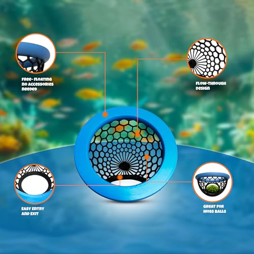 Formit Crafts Floating Betta Hide & Shrimp Cave – Aquarium Resting Hammock & Decorative Shelter, Feeding Ring & Safe Resting Shelter for Betta, Shrimp & Small Fish – Eco‑Safe