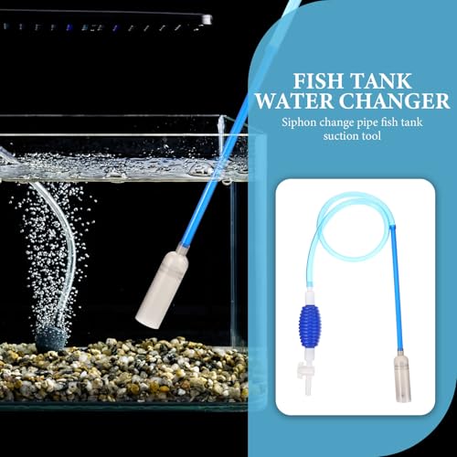 POPETPOP Manual Aquarium Gravel Vacuum Cleaner 1.96m Portable Fish Tank Water Changer Siphon Pump for Household Aquarium Cleaning