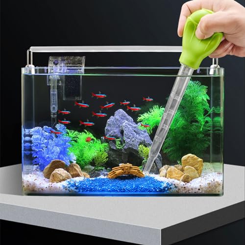 Waste for Fish Tank Multifunction Dropper Pipette Water Transfer Long Acrylic Marine Fish Feeding Tool Aquarium - color: Blue, size: A