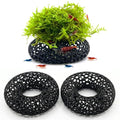 Shrimp Cave for Moss & Plants, 2-Pack Aquarium Hide for Neocaridina, Cherry & Dwarf Shrimp, Aquascape Decor for Ferns & Anubias, Black