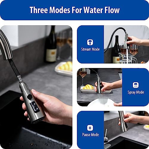 WEWE Touchless Kitchen Faucet with Pull Down Sprayer - Single Handle Kitchen Faucets Smart Motion Sensor Stainless Steel Brushed Nickel Sink Faucet - color: Brushed Nickel, style: Contemporary