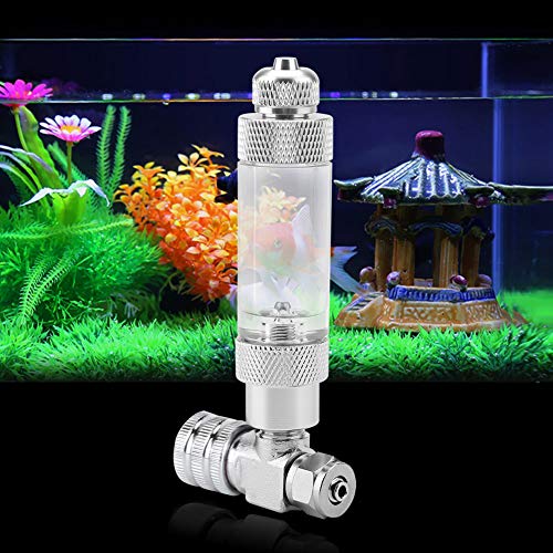 Fish Tank CO2 Needle Check Valve, Aquarium System CO2 Regulator Bubble Counter DIY Accessory Stainless Steel Generator Flow Control Single Head Micro metering Needle Valves Air Pump Diffuser