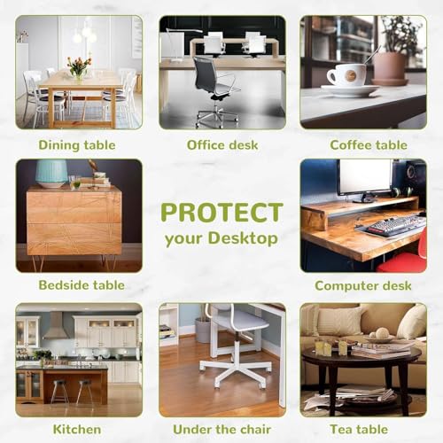 16 x 22 Inch Clear Table Cover Protector, 2mm Thick Mat, Plastic Table Cover, Vinyl Protector, Desk Mat for Top of Desk - size: 16" x 22"