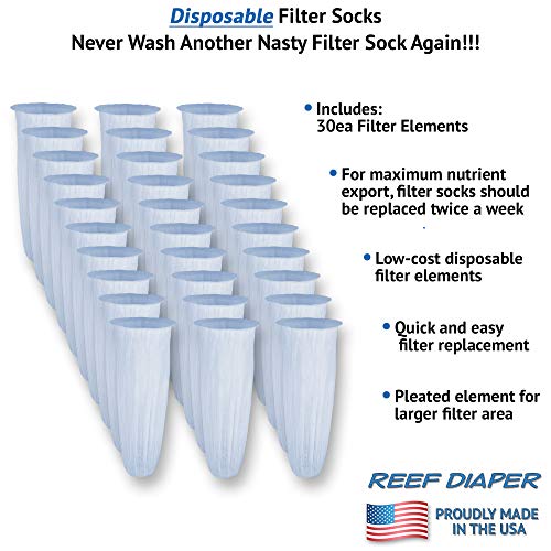 Disposable Filter Sock Replacement Elements, for Use with 4” Flange Assemblies (30 Pack) - size: 30 pack