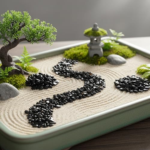 Crystal Chips Stone-Aquarium Rocks Decor,Fish Gravel,Tumbled Stone Chips for Aquascape Vase Filler,DIY Crafts,Indoor Plants - color: Black